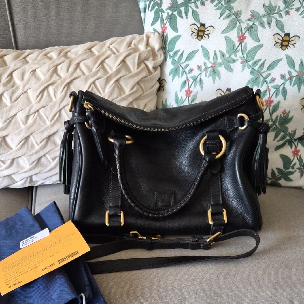 Dooney And Bourke Black Leather Florentine Women's Satchel Bag